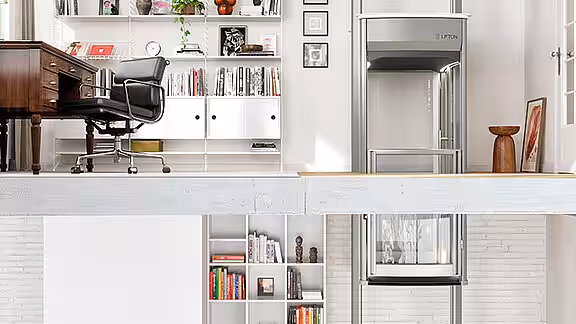 LIFTON Homelift fährt zwischen zwei Etagen