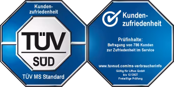 TÜV-SÜD-Siegel für beste Kundenzufriedenheit bei LIFTON